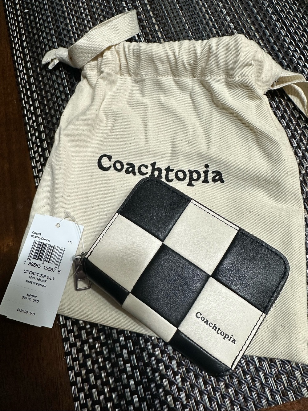 Coachtopia Checkered black/chalk Zip around Wallet